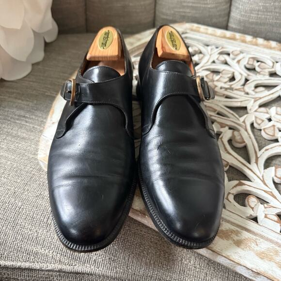 Salvatore Ferragamo Black Leather Buckle Shoes Men’s 9 E Wide main image 6